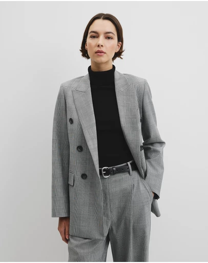 Country Road - Glen Check Double Breasted Blazer