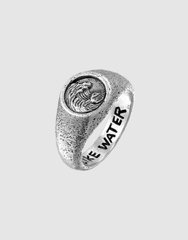 Haze & Glory - ICONIC EXCLUSIVE - Be Like Water Signet Ring in Oxidised 925 Silver