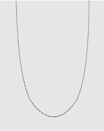 Kuzzoi - ICONIC EXCLUSIVE - Necklace Men Basic Link Chain Twisted in 925 Sterling Silver Oxidised