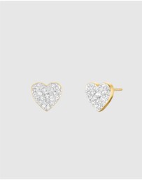 Rosefield - Pavé Heart Gold-Tone Stud Earrings