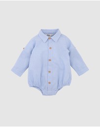 Bebe by Minihaha - Jake Check Shirt Bodysuit - Babies