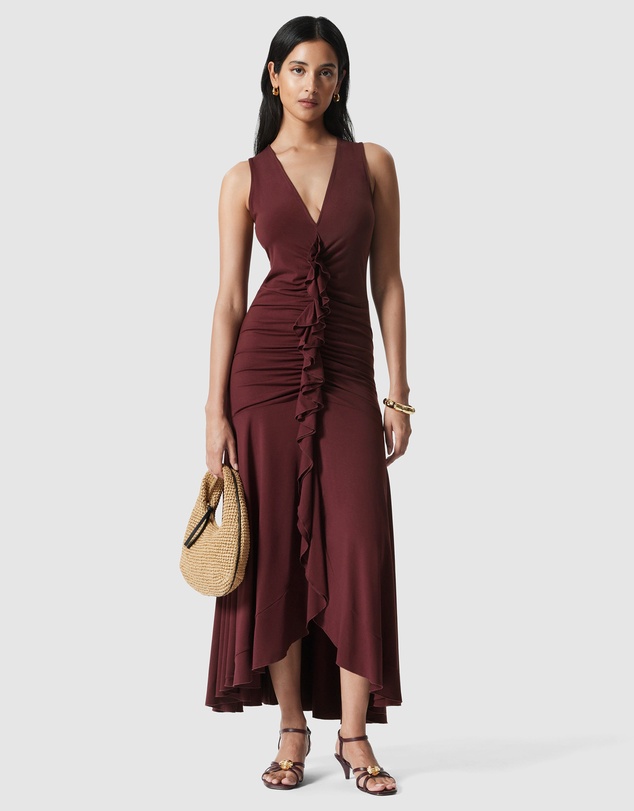 & Other Stories - V-Neck Ruffle Maxi Dress