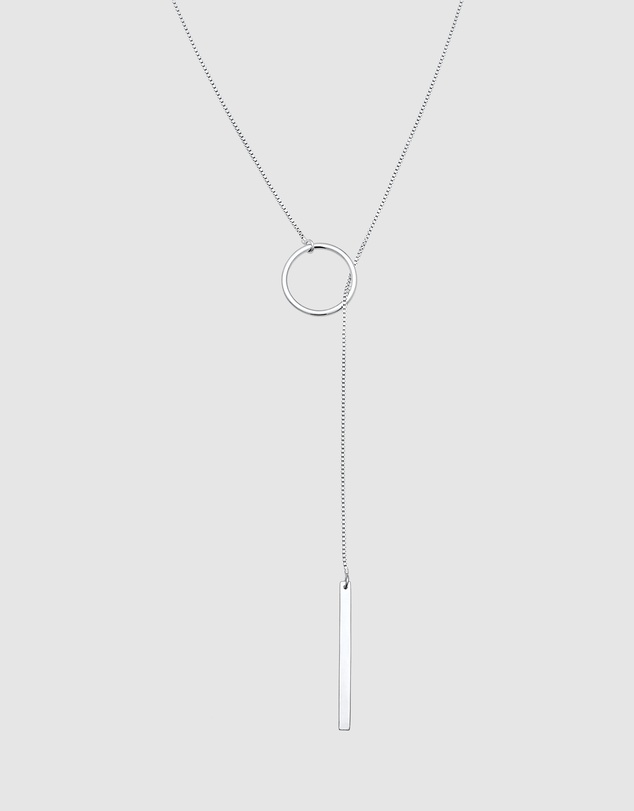 Elli Jewelry - Necklace Y-Chain Circle 925 Sterling Silver