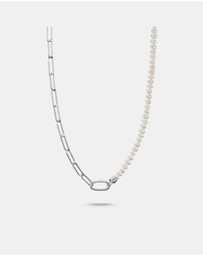 THOMAS SABO - THOMAS SABO Connect Charm Necklace Paperclip with Pearls Silver