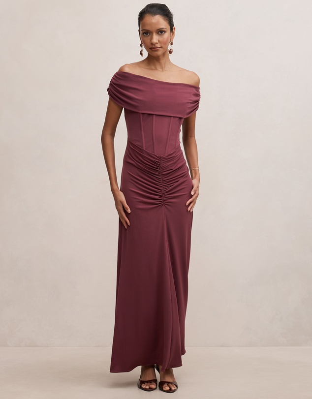 Forever New Petite - Ania Petite Ruched Bardot Maxi Dress
