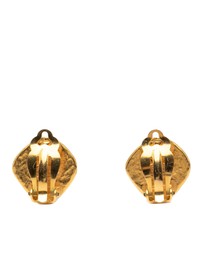 Pre-Loved by Azura Reborn - Pre-Loved CC Gold Plated Diamond Shape Clip on Earrings