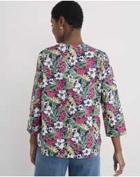 Seasalt - Seasalt Cornwall Multi Watercolour Sketch 3/4 Sleeve Top