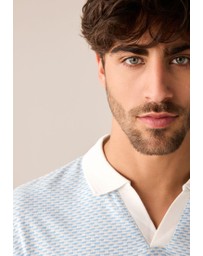 NEXT - Cuban Collar Textured Short Sleeve Polo Shirt