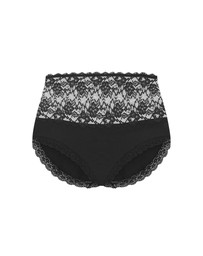 City Chic - Plus size Iris 3 Pack Cotton Hi Brief - pink icing purple iris black