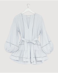 Revibe - Repaired Shona Joy Tommy Balloon Sleeve Mini Dress - AU 6