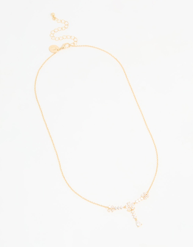 Lovisa - Gold Plated Pearl Flower Trio Y-Necklace