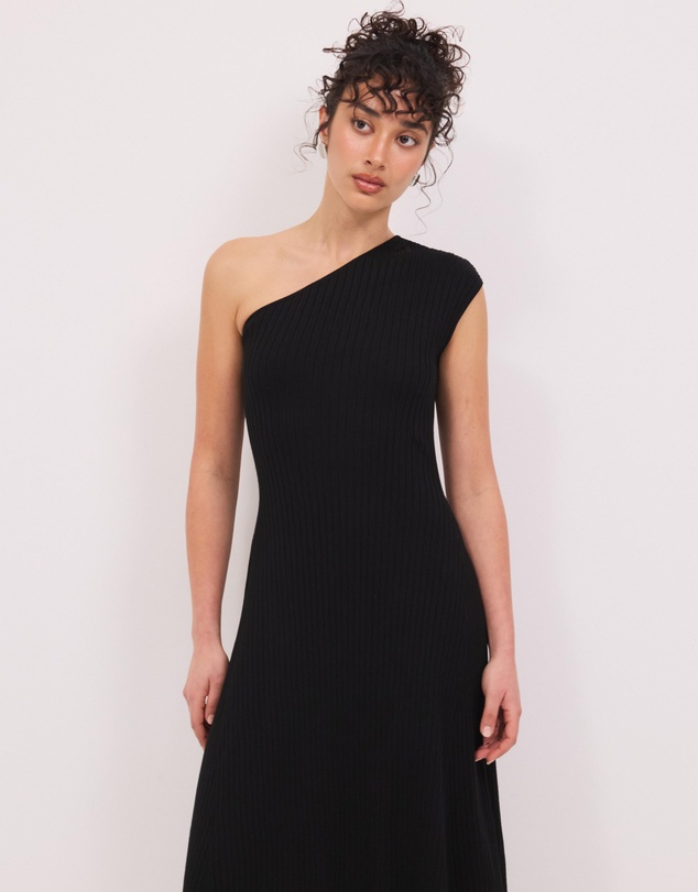 Calli - Ada One Shoulder Knitted Midi Dress