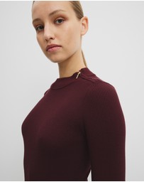 Country Road - Rib Zip Neck Knit Dress