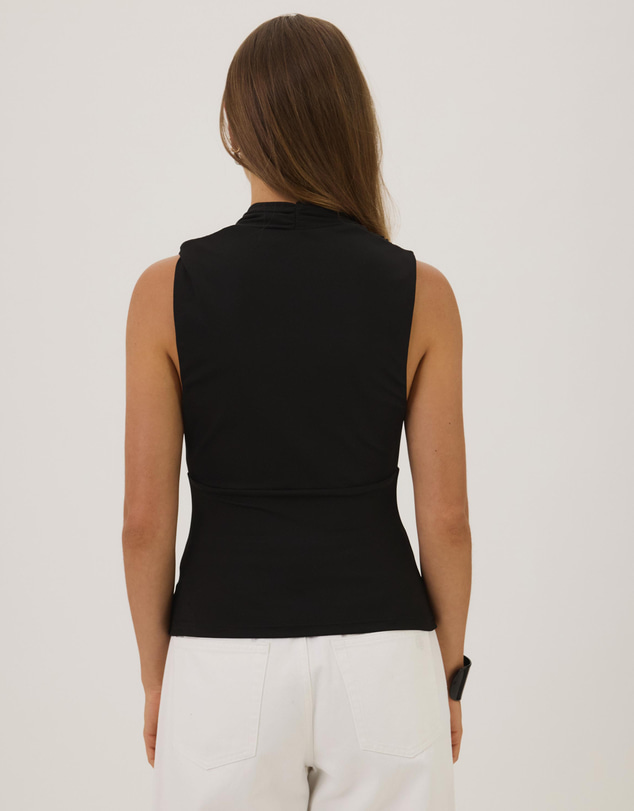 Atmos&Here - Charlotte High V-Neck Gathered Top