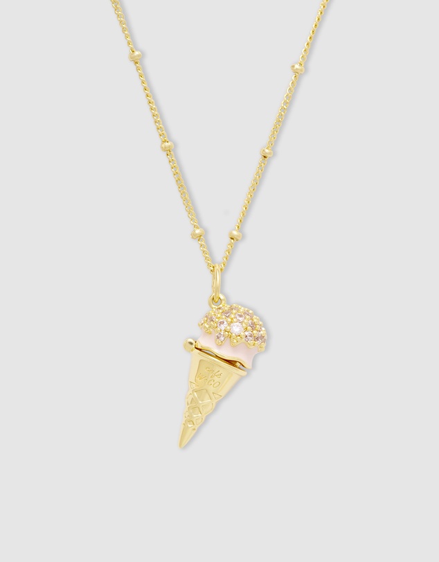Wanderlust + Co - Cafe W+Co Ice-Cream Gold Necklace