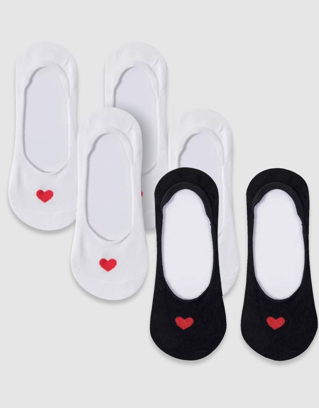 High Heel Jungle - Secret Heart No-Show Sock - 3 Pack