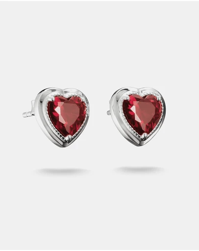 THOMAS SABO - THOMAS SABO Small Red Heart Stud Earrings Silver