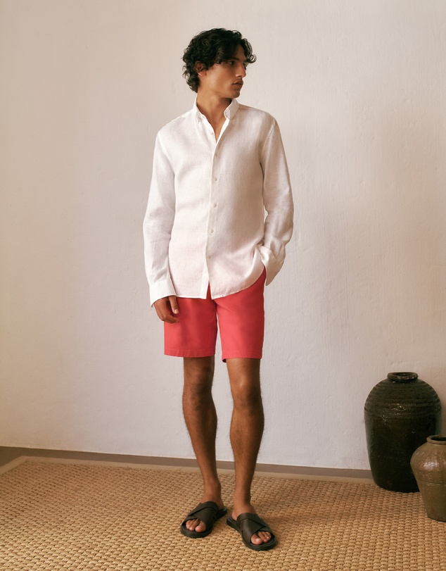 Trenery - Cotton Twill Chino Short in Crimson