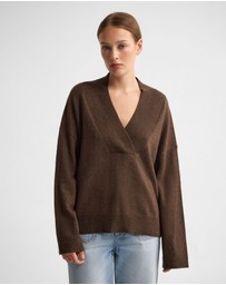 Oxford - Camille V-Neck Wool Blend Knit