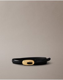 Calvin Klein - Full Grain Leather Skinny Chunky Buckle Belt