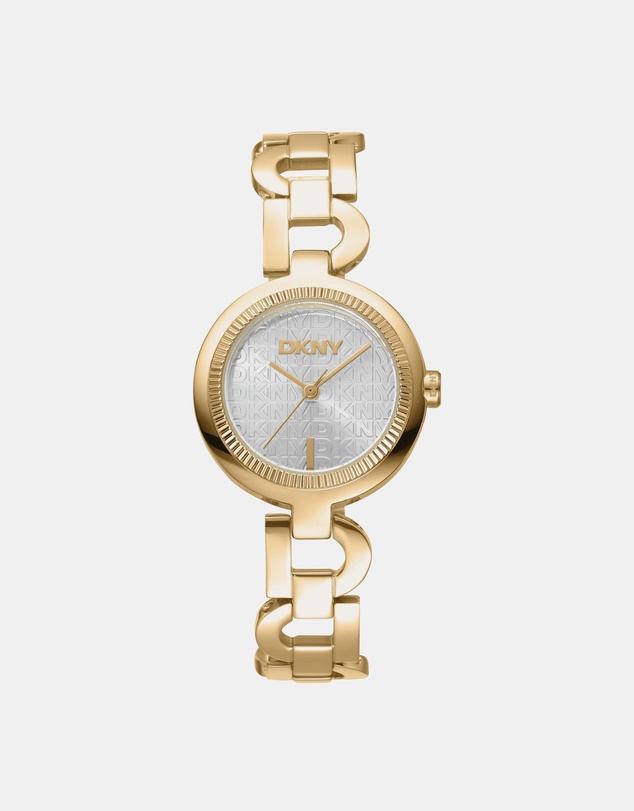 DKNY - Open Link Gold 28mm Silver Dial Womens Watch