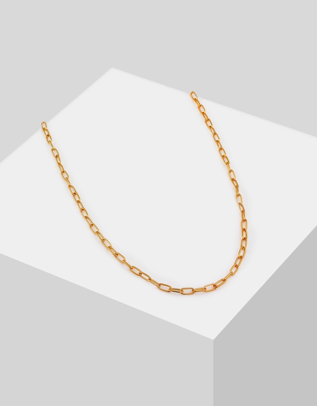 Kuzzoi - ICONIC EXCLUSIVE - Classic Long Link Chain Necklace in Gold-Plated 925 Sterling Silver