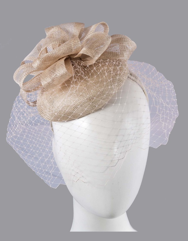 Max Alexander - Sinamay Nude Veil Fascinator