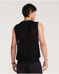 Calibre - Mesh Knit Crew Neck Tank Black