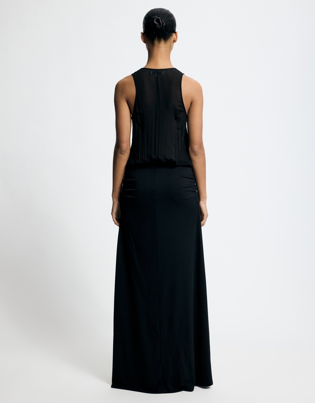 Lover - Kit Jersey And Georgette Racer-Back Maxi Dress