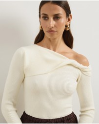 Atmos&Here - Alora Long Sleeve Knit Top With Twist Detail