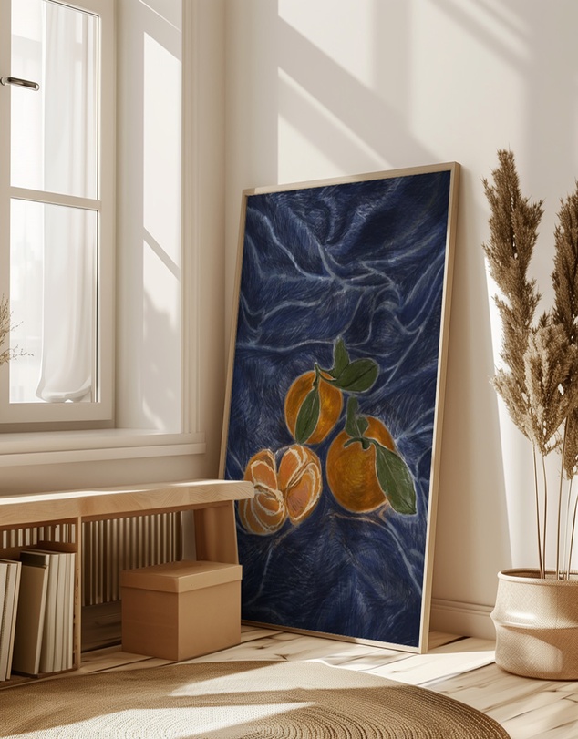 Olive et Oriel - KH Studio - The Colors Orange a Blue by Karla Hyman Art Print