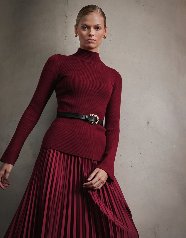 Forcast - Zyla Satin Pleated Skirt