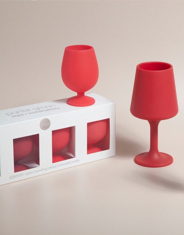 porter green - stemm | silicone unbreakable wine glasses