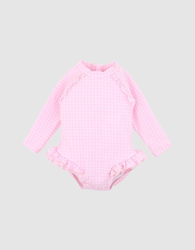 Minihaha - Pink Gingham LS Sunsuit - Kids