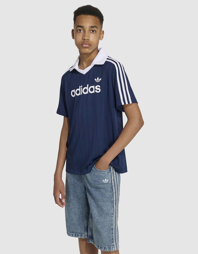 adidas Originals - Loose Pinstripe Polo Tee - Kids-Teens