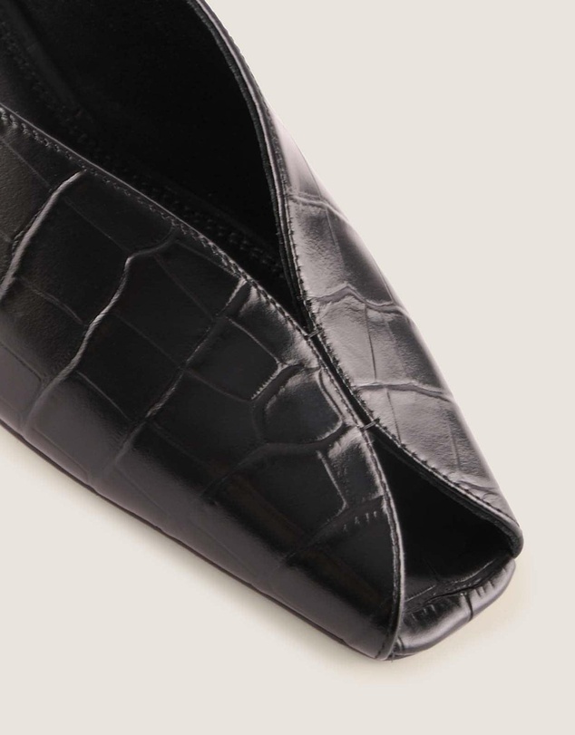 Shelly Shen - Cosmo Low Heels Black Croc