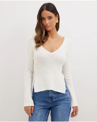 Dazie - Twinkle Tie Back Knit Top