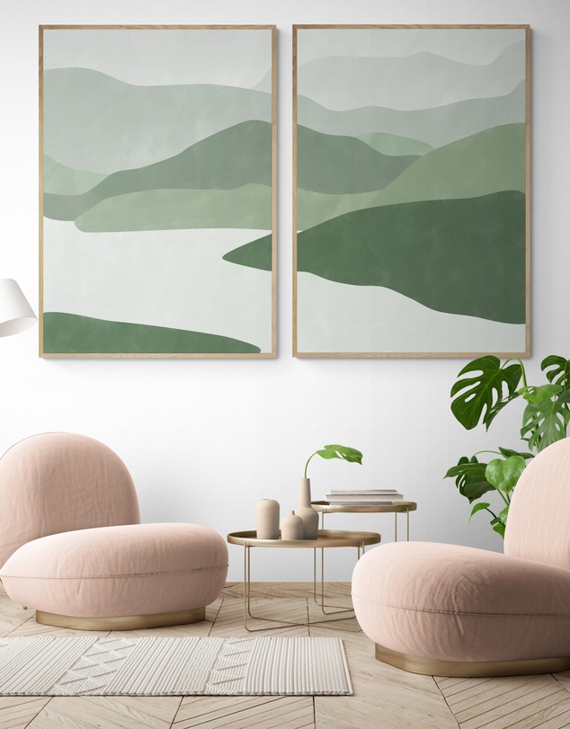 Inka Arthouse - Green Abstract Set by Elena Ristova