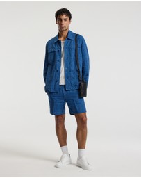 Calibre - Washed Linen Shorts Indigo
