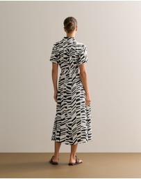 Trenery - Modal Bold Geo Shirt Dress in Black Multi