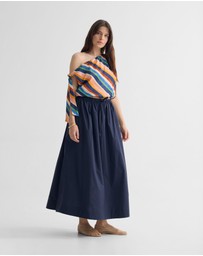 Oxford - Olive Cotton Maxi Skirt