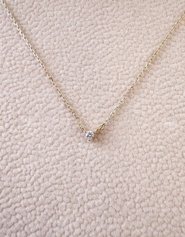 Luna Rae - Solid Gold - Petite Diamond Necklace Single
