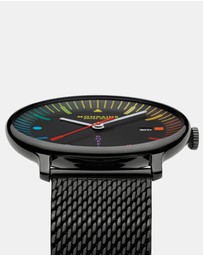 Mondaine - Mondaine Doppio Bauhaus Black Stainless Steel 41mm Watch