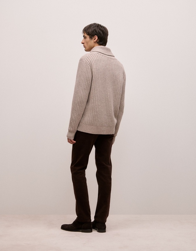 Trenery - Merino Textured Shawl Cardigan in Cinder