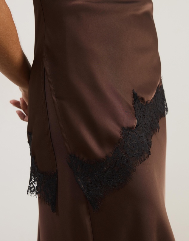 Atmos&Here - Leoni Asymmetric Lace Satin Cami