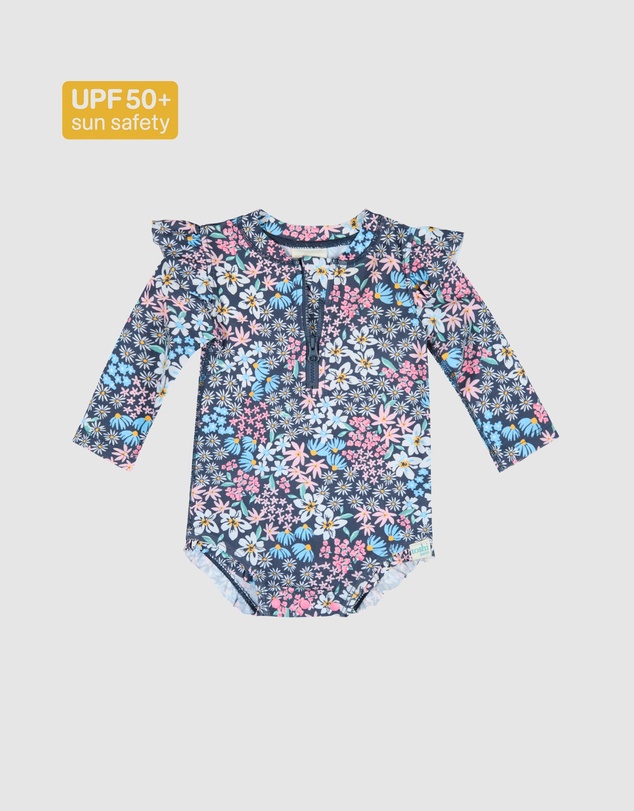 Toshi - Long Sleeve Ripple Swim Onesie - Babies