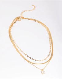 Lovisa - Gold Plated Cubic Zirconia Chain Necklace