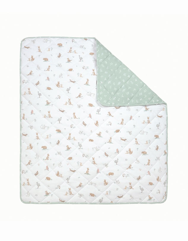 Living Textiles - Reversible Quilted Cot Comforter - Australiana
