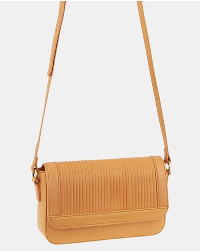 Pierre Cardin - Pierre Cardin Leather Pleated Design Crossbody Bag