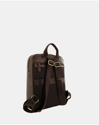 Pierre Cardin - Pierre Cardin Men's Leather Functional Business/Laptop Backpack
